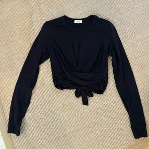 Black ALC jersey crop top